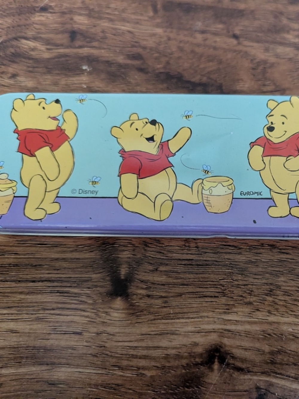 Winnie the Pooh Hunny Pot Rectangular Metal Pencil Case Pastel Disney Euromic